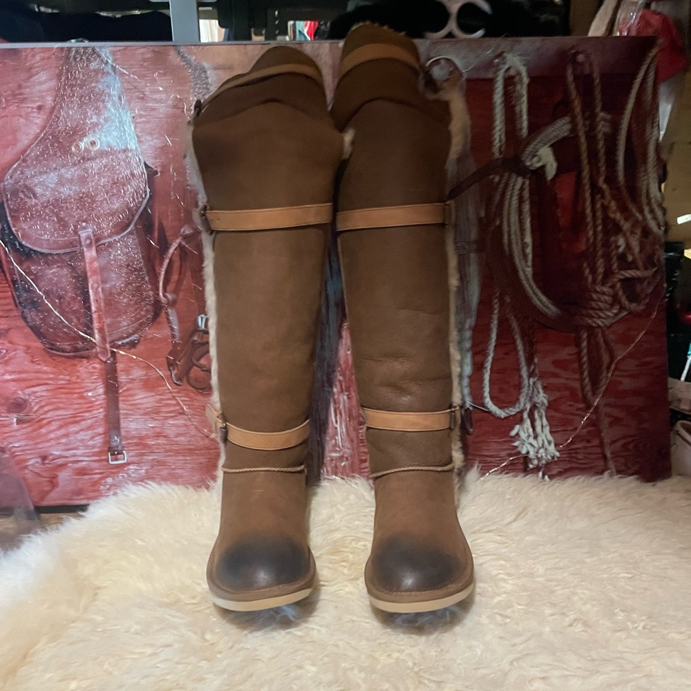 New Australia Luxe Collection OTK leather/shearling boots - Picture 6 of 13